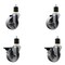 Service Caster 4'' Semi Steel Wheel Swivel 1-7/8'' Expanding Stem Caster Set 2 Brakes, 4PK SCC-EX20S414-SSS-2-PLB-2-178 - alternate 1